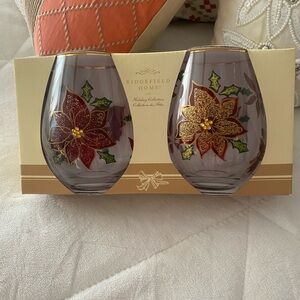 Ridgefield Home Holiday Collection Glasses - Red and Gold
